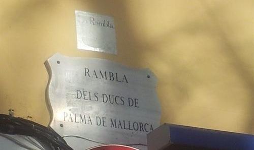 Cort cambiará este viernes las placas de la Rambla para eliminar el nombre de los Duques de Palma