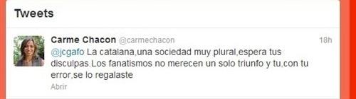 Chacón, al directivo de Marca España cesado: Los catalanes esperan sus disculpas

