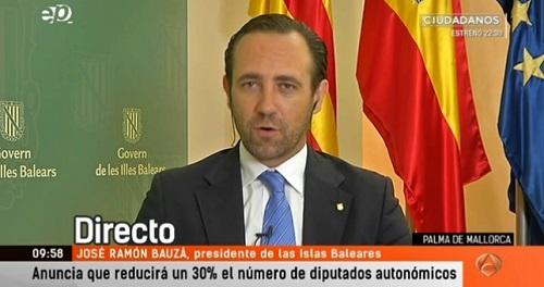 Bauzá aboga por que se analice extender su propuesta de reducir diputados en el Parlament a las Cortes Generales