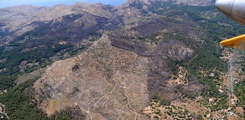 El GOB valora las actuaciones en la zona quemada de la Serra pero dice que 'el resto sigue igual de vulnerable'