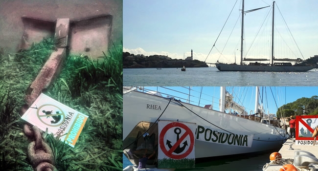 La plataforma Salvem Portocolom denuncia el fondeo de una embarcación sobre una pradera de posidonia