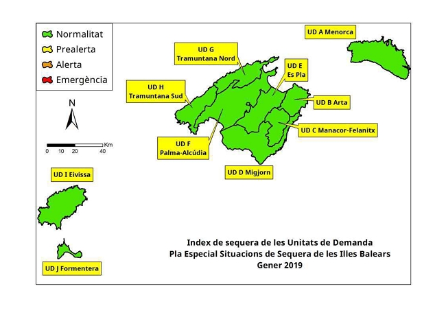 Las reservas hídricas caen un 4% de media en les Illes Balears después de un enero desigual en términos de precipitaciones