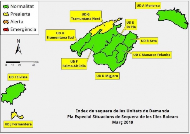 Las reservas hídricas de las Illes Balears descienden hasta el 64%