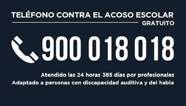 El teléfono contra el acoso escolar recibió 12.799 llamadas