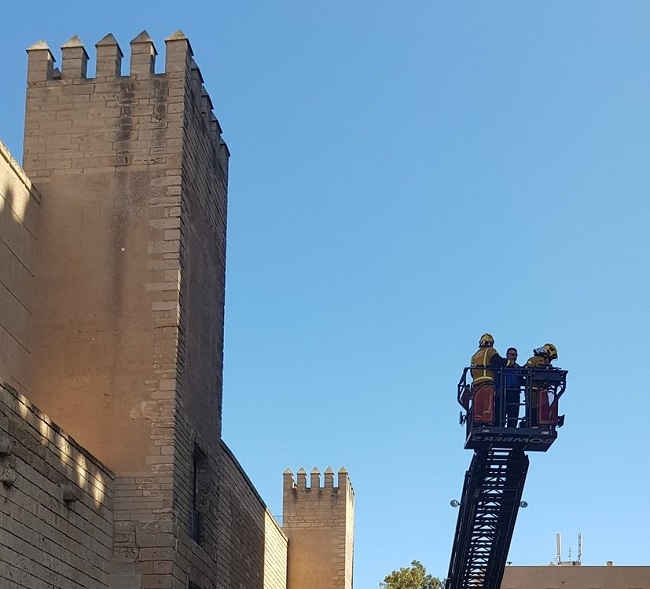 Simulacro de incendio en el Palacio de la Almudaina