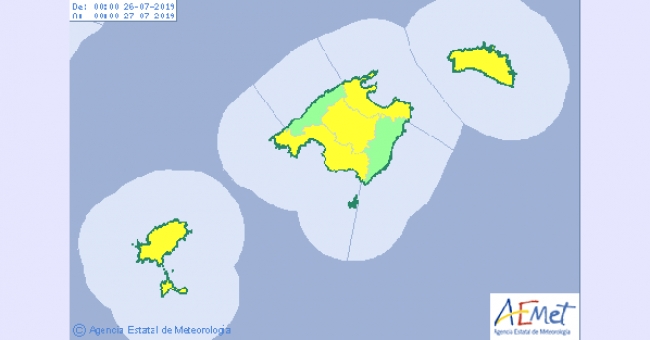 Mañana jueves alerta amarilla por altas temperaturas en las islas