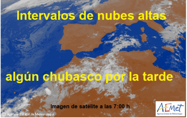 Hoy viernes nubes de evolución que podrían dejar algún chubasco aislado por la tarde