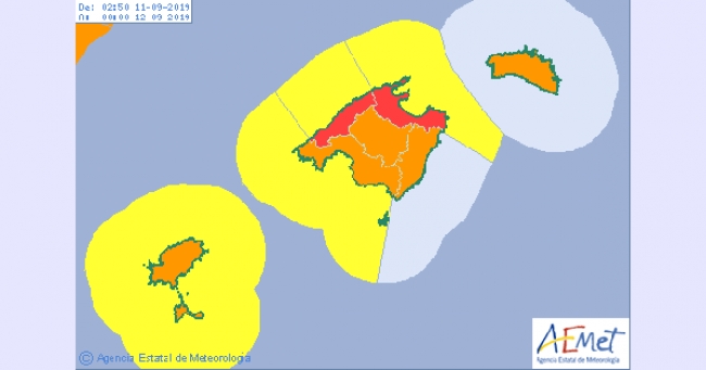 Alerta roja máxima en el norte de Mallorca