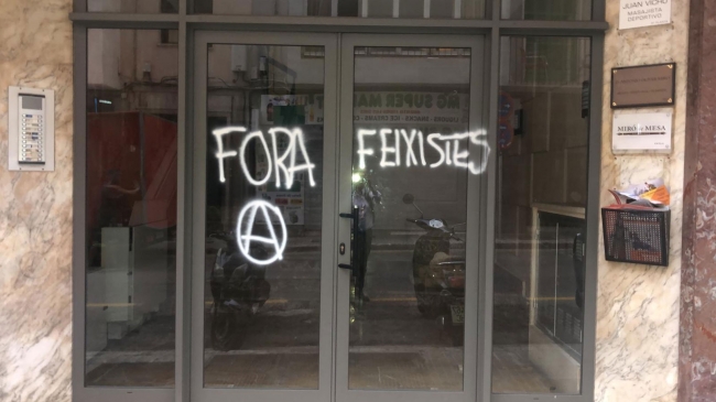 Nuevo ataque radical a la sede de VOX en Palma