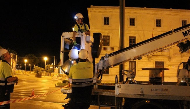 El Ajuntament de Palma ha instalado este año 3.501 luminarias Led que evitan la emsión de 288,76 toneladas de CO2 durante 2019