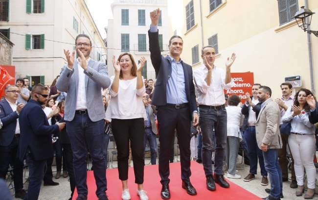 Pedro Sánchez pide en Palma la concentración del voto 'en el único proyecto político que puede garantizar la estabilidad en España'