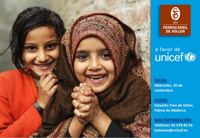 Ferrocarril de Sóller donará a UNICEF toda la recaudación del día 20 de noviembre