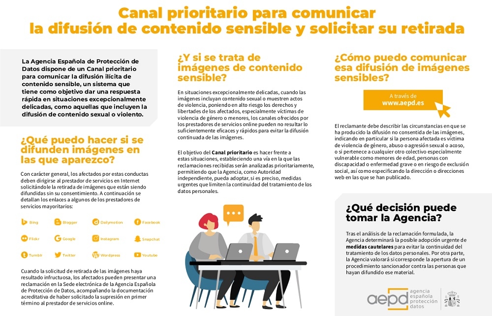 Nueva herramienta para comunicar la difusión de contenido sensible en Internet y solicitar su retirada