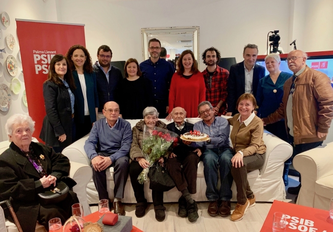 El PSIB-PSOE homenajea Pepe Muniesa, su militante de más edad, por su 100º aniversario