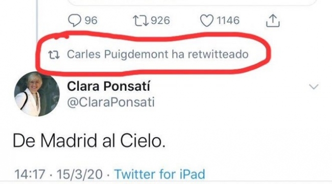 Las redes estallan contra Clara Ponsatí por su comentario en twitter