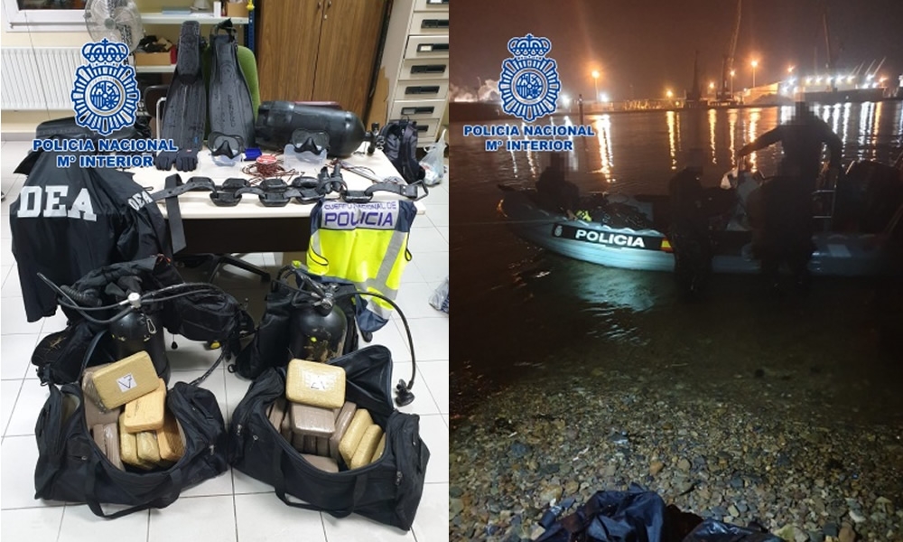 La Policía Nacional detiene in fraganti a dos narcobuzos profesionales 