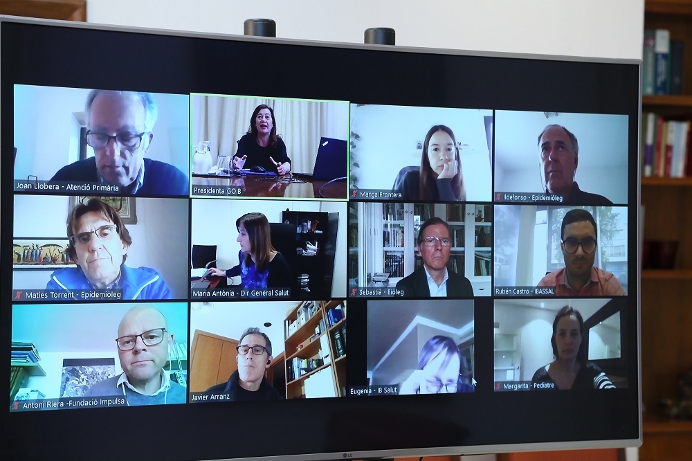 Armengol aborda con los expertos del comité de alerta de la COVID-19 las medidas de contención del virus en las Illes Balears 
