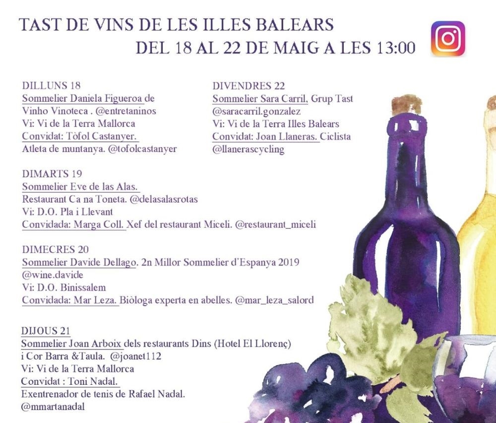 Toni Nadal y Joan Llaneras protagonizan la tercera semana de las catas virtuales de vino de las Baleares