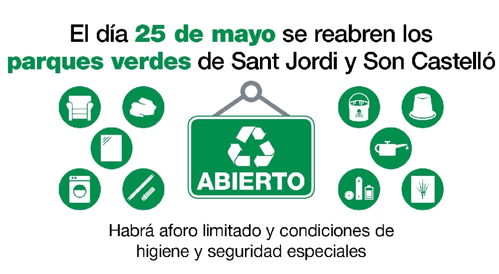 EMAYA reanuda el servicio de recogida de trastos y reabre los parques verdes