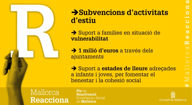 Les ajudes del Consell de Mallorca per a activitats estivals arribaran a famílies de 51 municipis