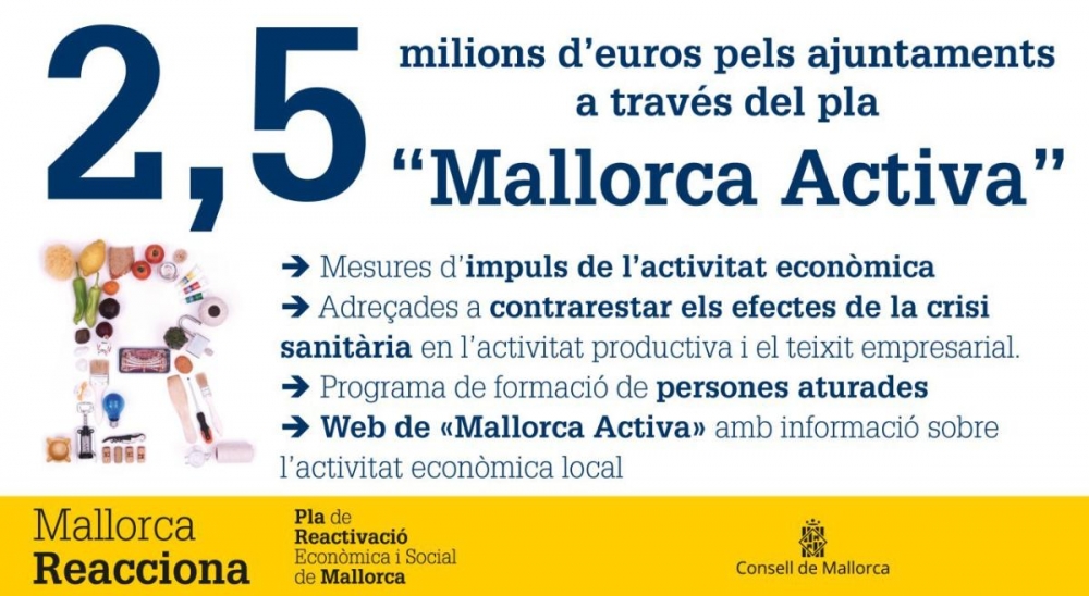El Consell impulsa la actividad económica de los ayuntamientos a través del programa «Mallorca Activa» dotado con 2,5 millones de euros