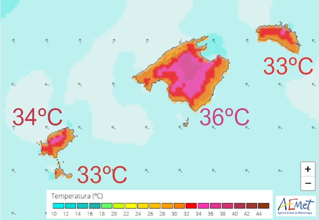 La ola de calor puede durar hasta la próxima semana en Baleares según AEMET