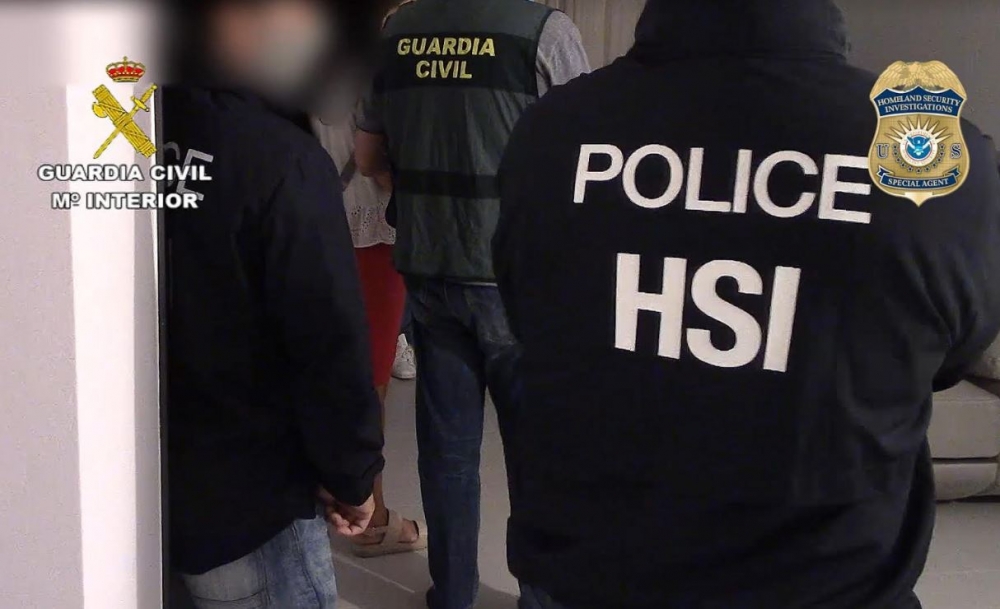 La Guardia Civil  y el HSI 
 de Estados Unidos colaboran para desmantelar una organización criminal internacional 