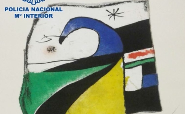 La Policía Nacional localiza una obra desaparecida de Joan Miró cuando iba a ser subastada en Londres