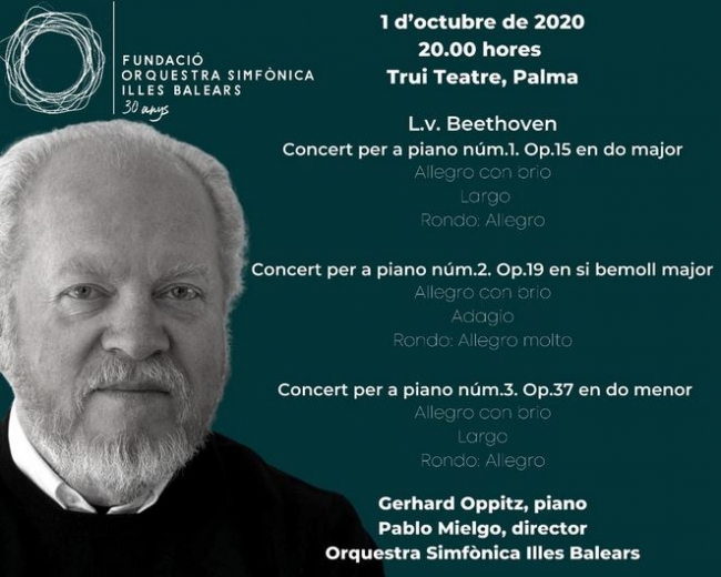 La Simfònica inicia la temporada 2020-2021 en el Trui Teatre y en el Auditori de Manacor con los conciertos para piano y orquesta de Beethoven