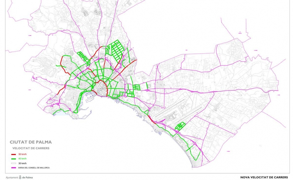 En el al 90% de calles de Palma la velocidad máxima será de 30 km por hora