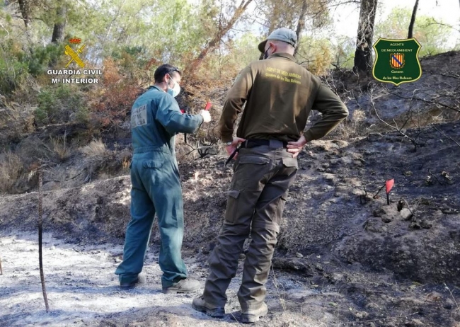 La Guardia Civil y Agentes de Medio
Ambiente investigan a una persona por incendio en zona forestal en Ibiza
