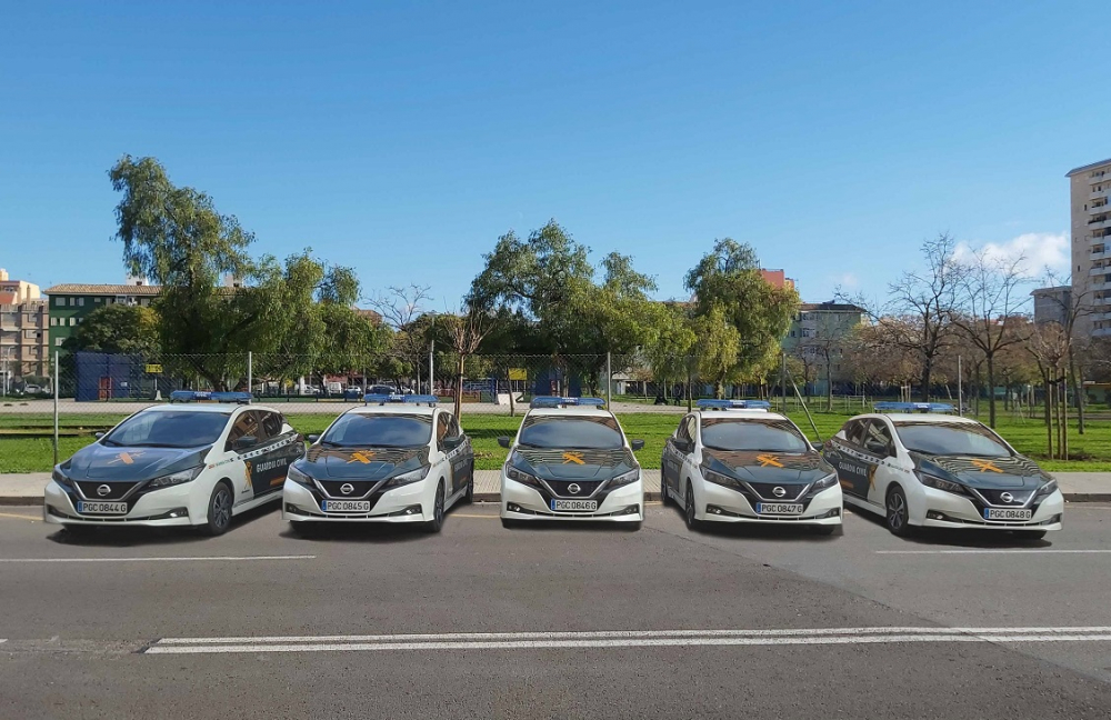 La Guardia Civil en Illes    Balears ha incorporado a su parque móvil cinco  vehículos eléctricos para sus patrullas