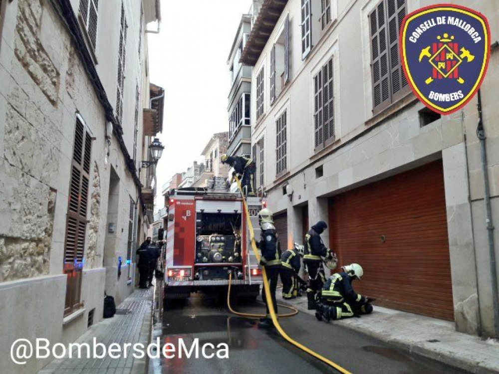 Incendio de un edificio en Manacor