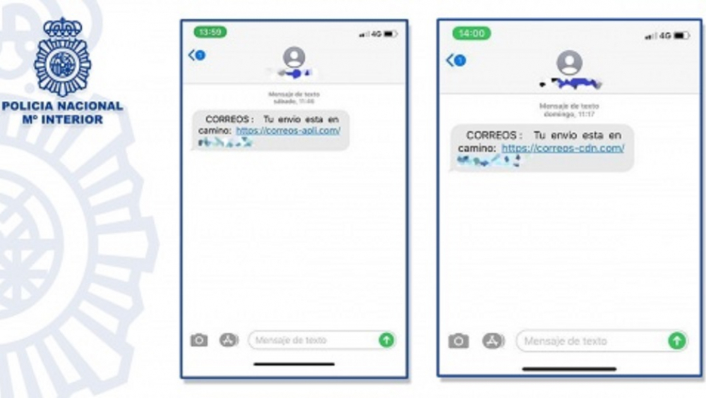 La Policía Nacional alerta de una campaña de “smishing” que suplanta a Correos