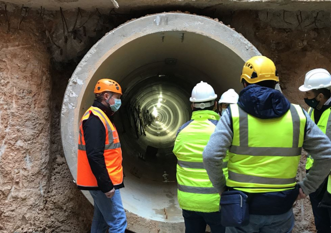 Acabado el primer tramo de del colector interceptor entre la calle Caracas y la Avenida de Gabriel Alomar