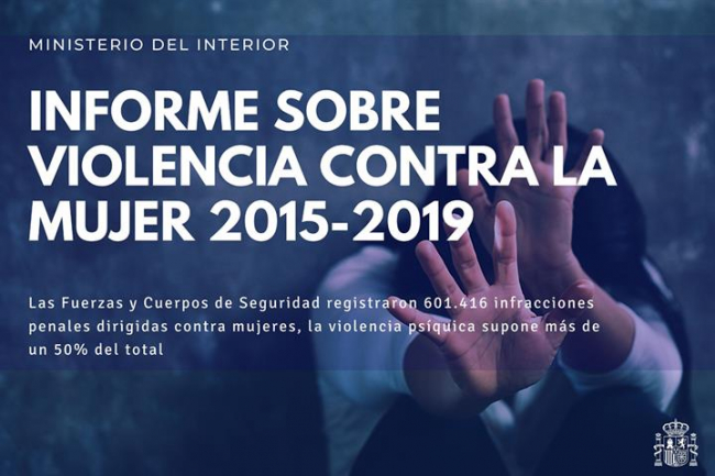 Las Fuerzas y Cuerpos de Seguridad registraron 601.416 infracciones penales dirigidas contra mujeres entre 2015 y 2019