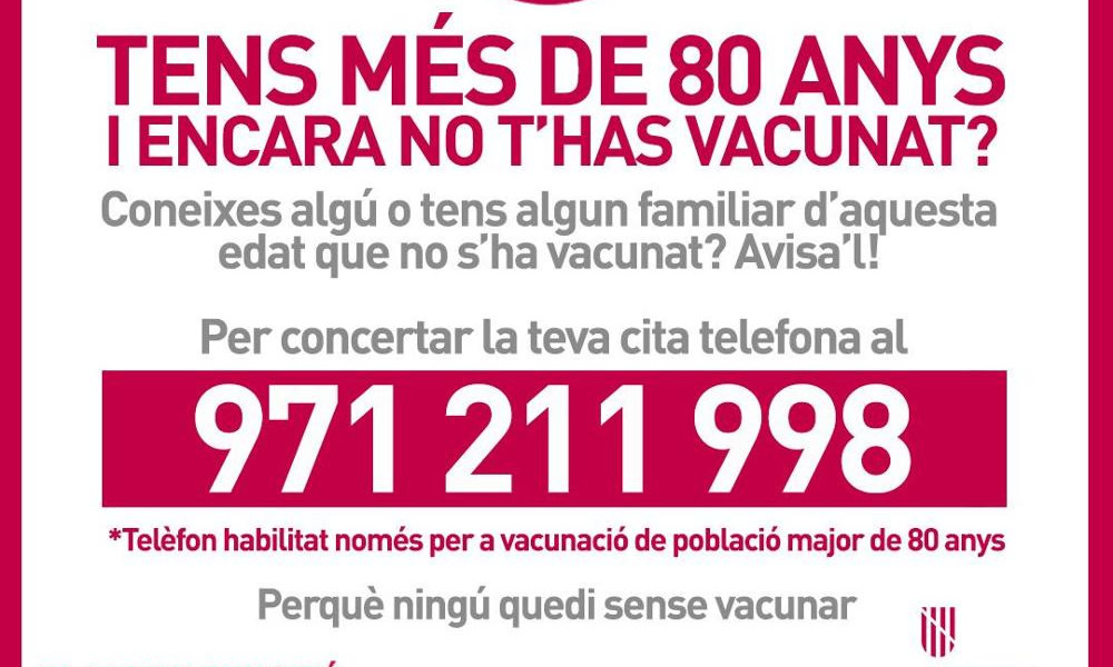 971 211 998, el teléfono para repescar a los residentes no vacunados 