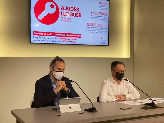 El Govern abre la convocatoria de ayudas de alquiler de 2021 con una dotación económica de 9 millones de euros