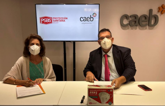 CAEB suma a Protección Sanitaria Balear, primera fábrica de mascarillas FFP2 de Baleares