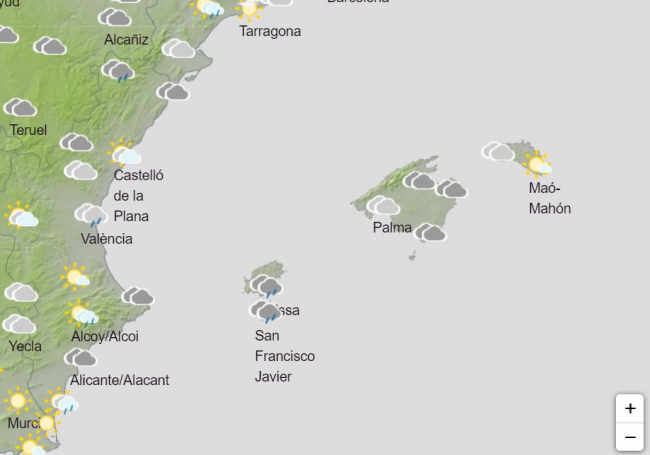 Posibles chubascos y tormentas en Baleares hoy domingo