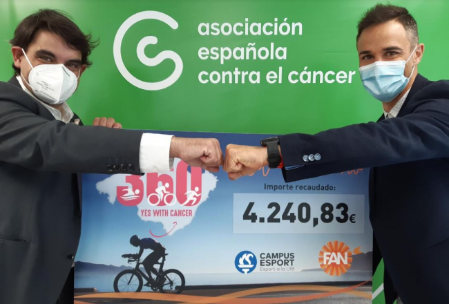 Donativo de 4,240 euros 
conseguido con el reto Yes With Cancer 360 Mallorca Non Stop