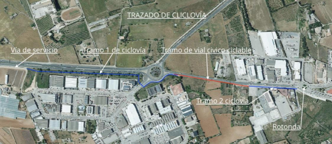 Se construirá un carril directo y un paseo para ciclistas y peatones en la entrada de Manacor