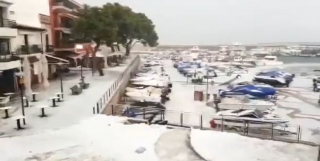 Histórica granizada en Cala Ratjada