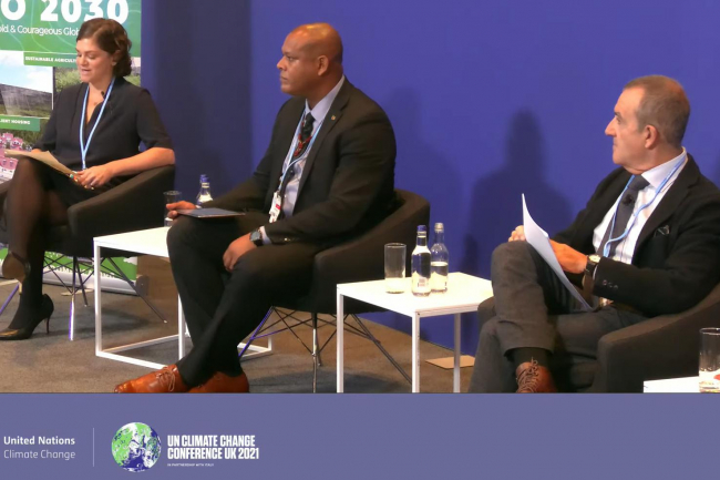 Yllanes anuncia en la COP26 que el Govern aprobará el Plan de Transición Energética y Cambio Climático en 2022