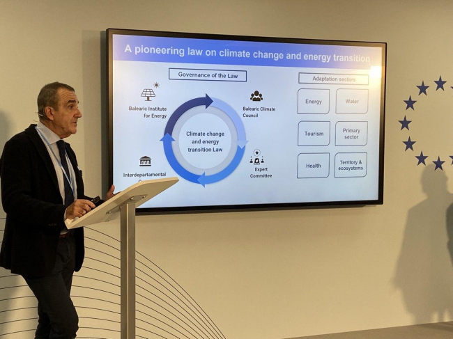 Yllanes advierte a Europa de la vulnerabilidad de las Balears ante el cambio climático