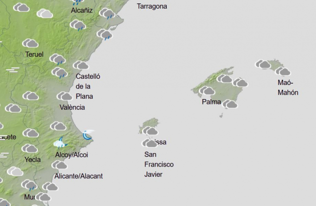Nubosidad abundante y alguna lluvia muy ocasional estas navidades en Baleares