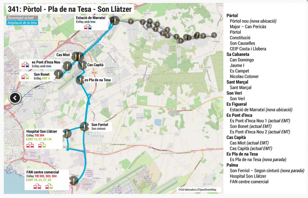 El Govern mejora la movilidad en transporte público en Marratxí 