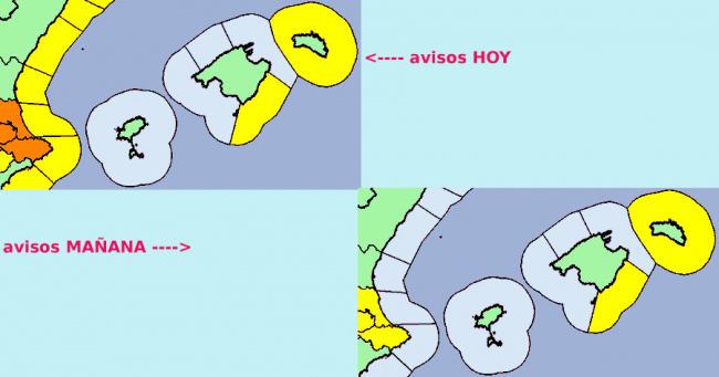 Mañana domingo, más lluvias en Baleares