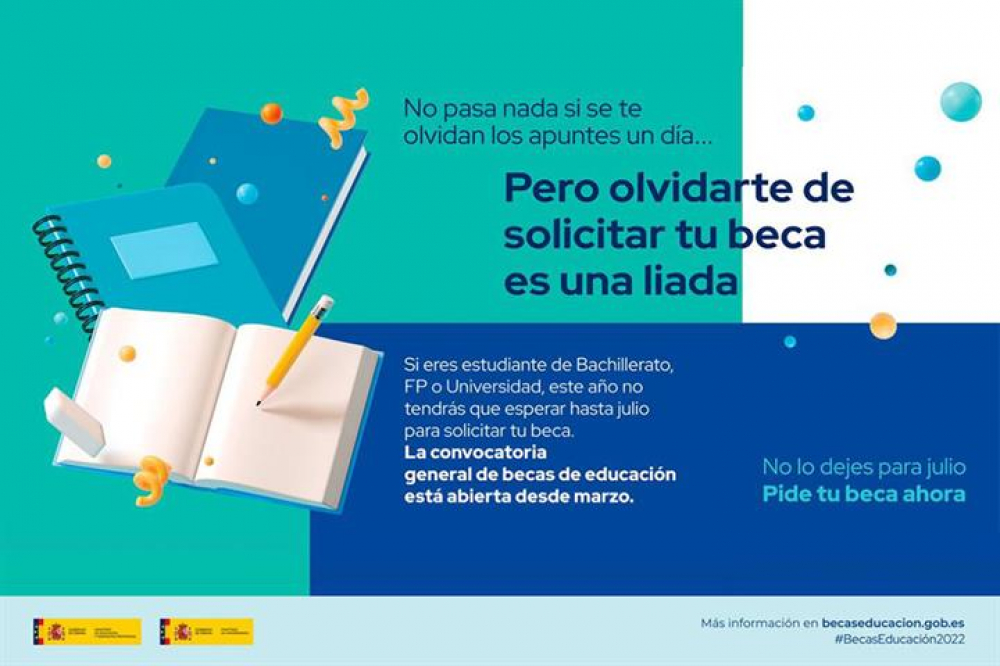 Abierta la convocatoria general de becas para el curso 2022-2023