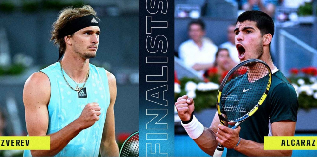 Alcaraz busca la gloria ante Zverev en Madrid
